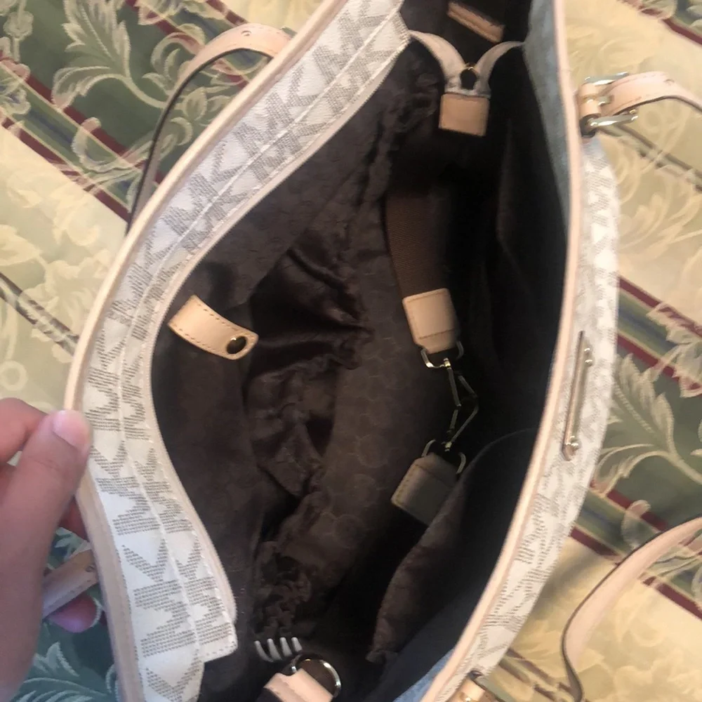 Michael Kors White Logo Tote Bag
